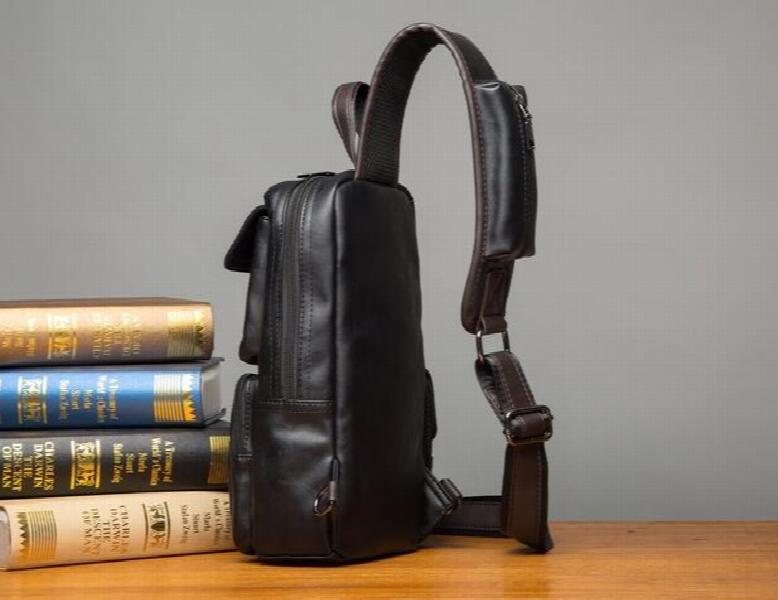 Casual Messenger Chest Bag, Men's Small Pockets